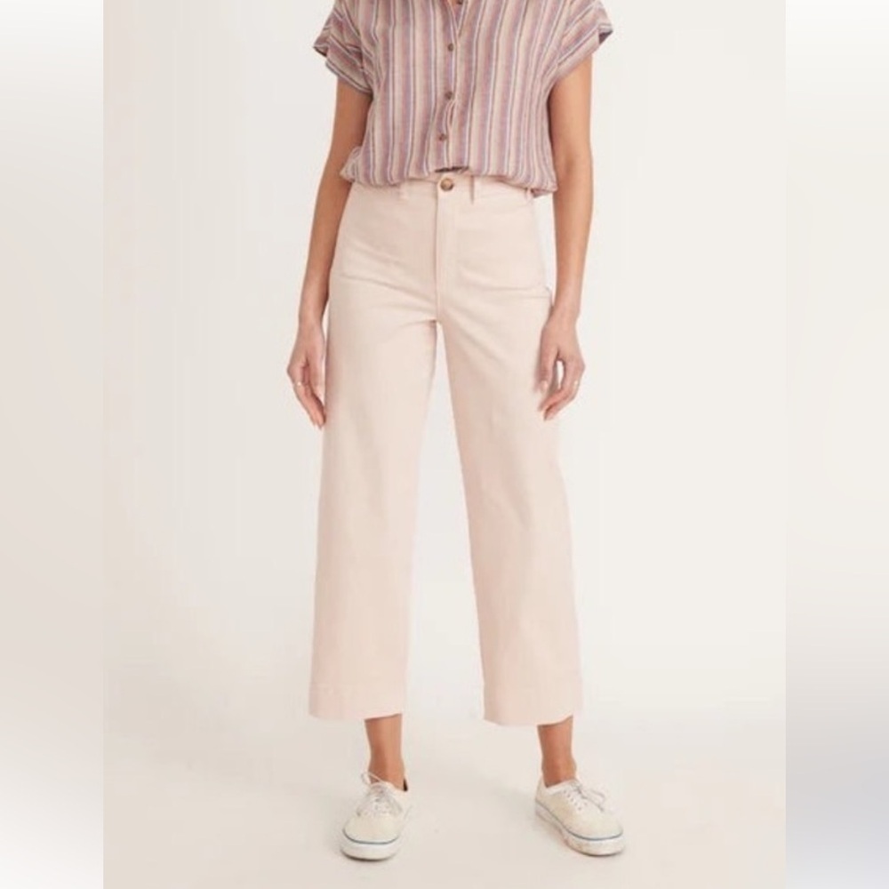 NWOT Marine Layer Bridget Wide Leg Crop Pant in peach whip size 8